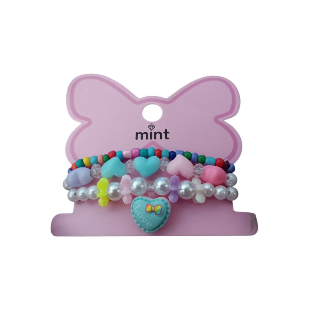 Adorable 3 PC Heart Bracelet Set for your Lil Valentine 💕